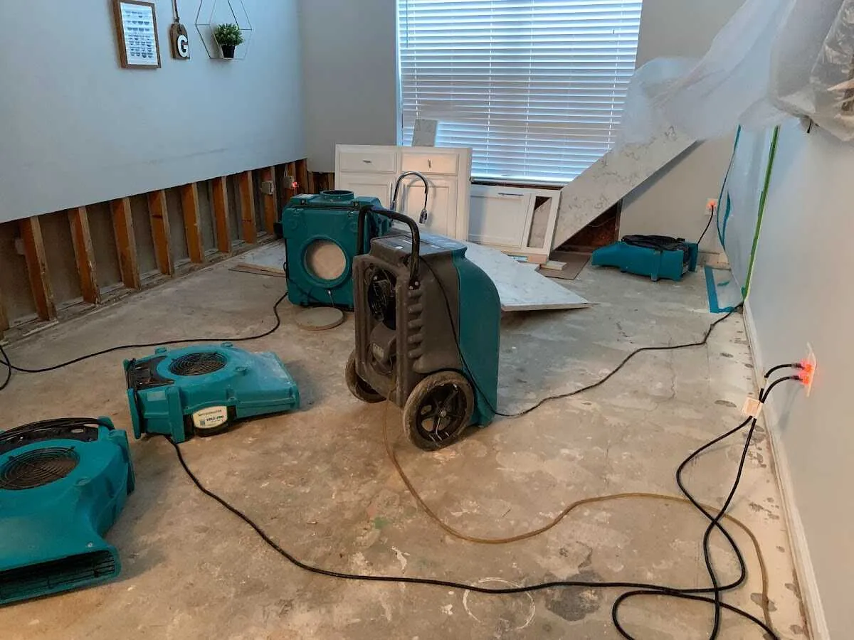 Dehumidifier in flood-cut room for Water Extraction & Removal in Simi Valley